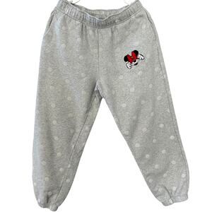 Women's Minnie Mouse Sweatpants Joggers Sz. Medium Short 100% Cotton Embroidered